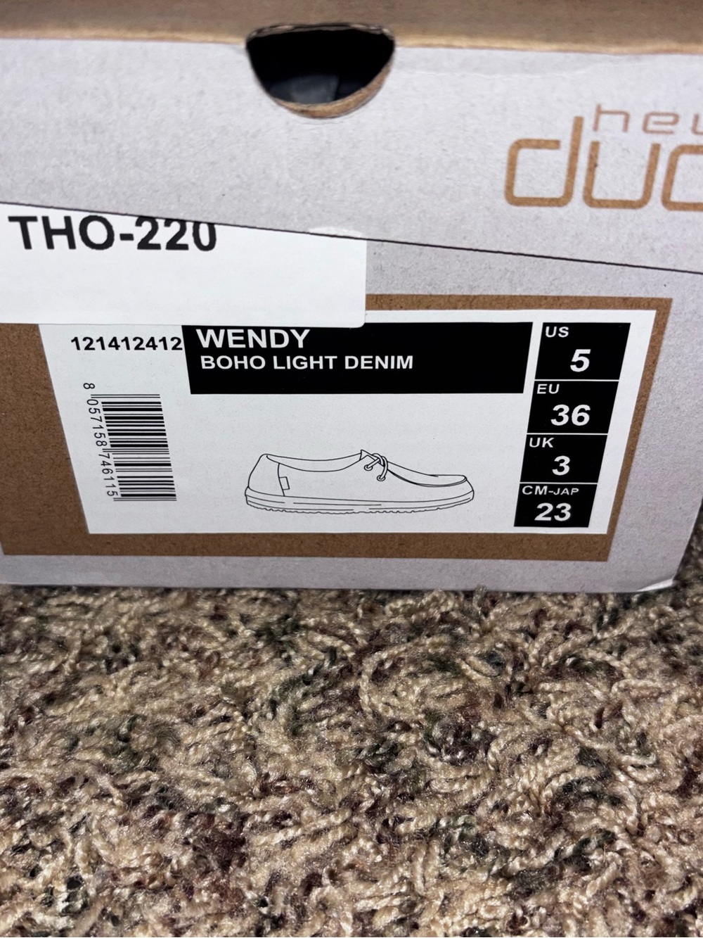 HEY DUDE Wendy Boho Light Denim Comfort Shoes Women's Size 5 Light Blue - Picture 2 of 8